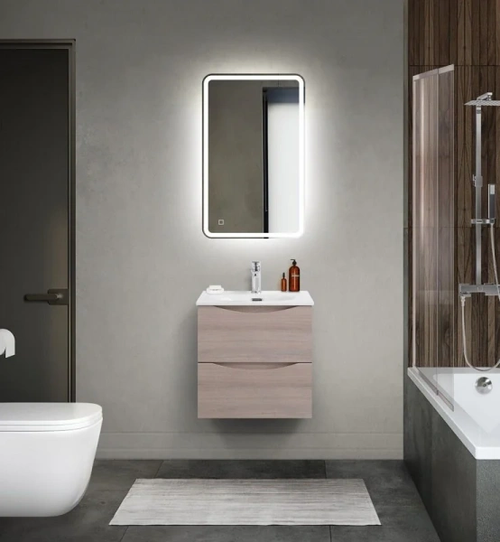 Тумба под раковину подвесная BelBagno Marino-Cer-Mini 50 см Rovere Bianco MARINO-CER-MINI-500-2C-SO-RG-P (детальная фотография), комплект (набор)