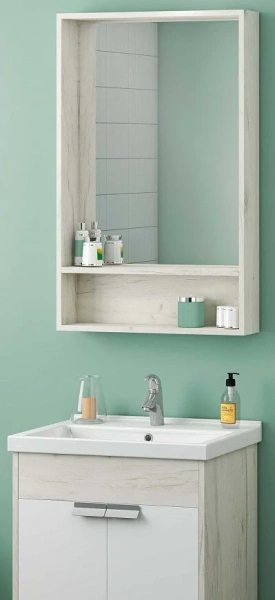 Зеркало Акватон Флай 60 см дуб крафт 1A237602FA860 (детальная фотография), современные, hi-tech