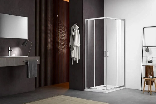 Душевой уголок Акватек 80x80 см профиль хром - фото 1