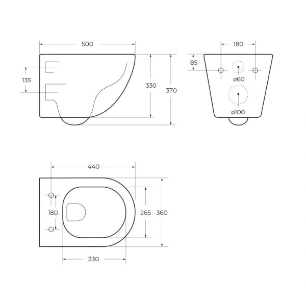 Унитаз подвесной BelBagno Sfera-R безободковый BB046CH-TOR/SC (детальная фотография), подвесные, встраиваемые