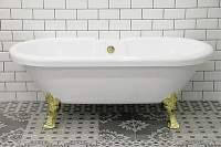 Ванна акриловая Радомир Леонесса 1, 175 х 80 см на ножках Лилия, 1-01-3-0-9-138, слив-перелив, белая, золото