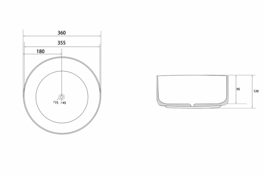 Раковина Abber Bequem 36 см золото матовое AC2108MMG (детальная фотография), современные, hi-tech