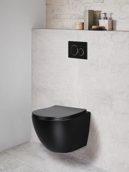 Унитаз подвесной Vincea Globo черный матовый VT1-14SMB (детальная фотография), с микролифтом