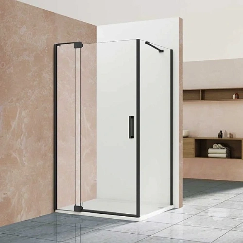 Душевой уголок Vincea Extra 120х90 см профиль черный, стекло прозрачное - фото 2