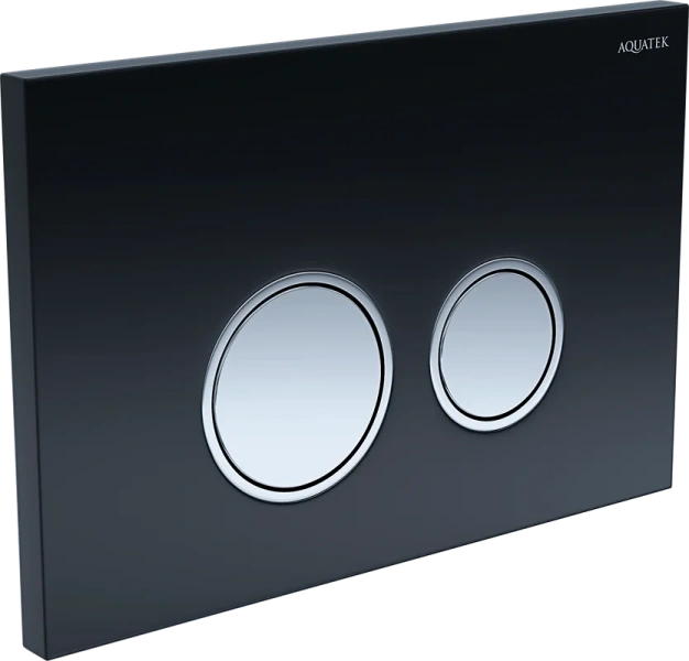 Клавиша смыва Акватек черная/ободок хром KDI-0000029 (детальная фотография), в наличии