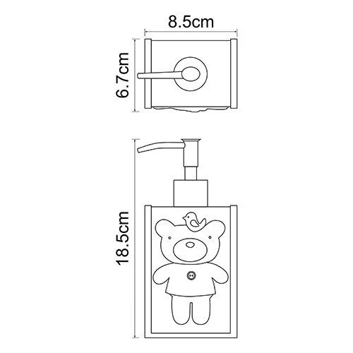Дозатор для мыла WasserKRAFT Lossa Медвежонок K-3499 (детальная фотография), современные, hi-tech