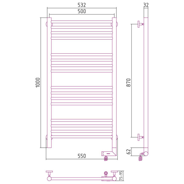 Схема (детальная фотография), из нержавеющей стали, без полки, неповоротные
