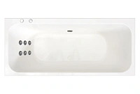 Гидромассажная ванна Радомир Прованс 1-79-2-0-0-185, 180 x 80 см, рама-подставка, фронтальный экран, слив-перелив автомат, гидромассаж Стандарт хром пневмокнопка, массаж спины, белая