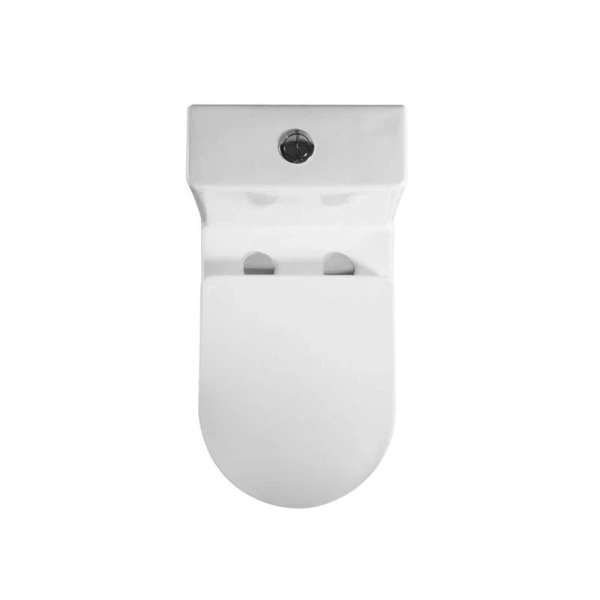 Унитаз моноблок Акватек Гелиос безободковый AQ2816T-00 (детальная фотография), фарфор, керамика