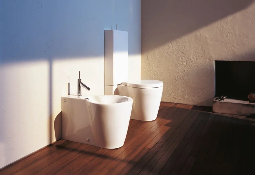 Сиденье для унитаза, съемное, soft close, петли нержавеющая сталь, Duravit Starck 1 0065880099 (детальная фотография), унитаз-компакт