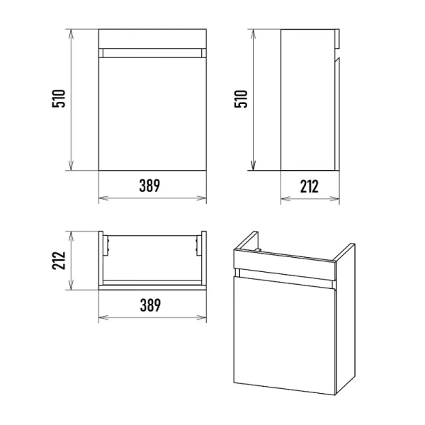 Тумба с раковиной Misty Ронда П-Рон-01040-0521 40 см подвесная (детальная фотография), в наличии, по запросу