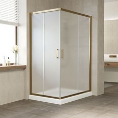 Душевой уголок профиль бронза стекло сатин Vegas-glass