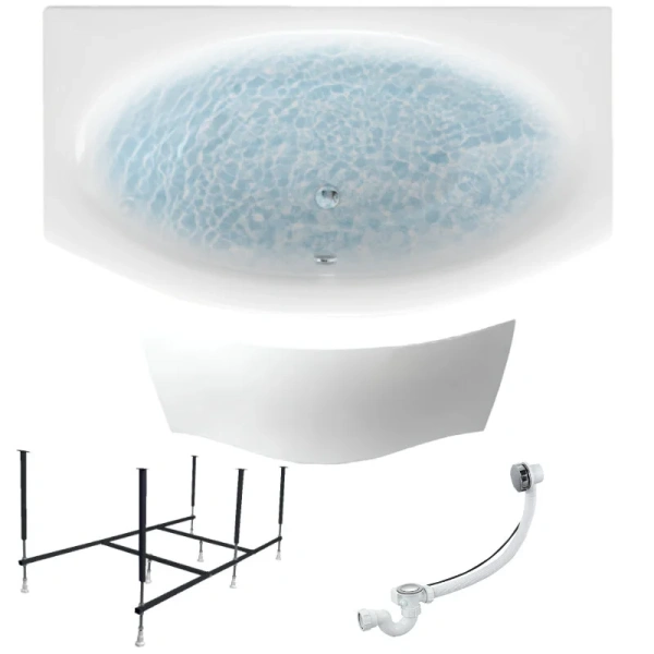 Ванна акриловая 1MarKa Nega 01нег1795кп, 170 x 95 см, цвет белый (детальная фотография), без гидромассажа