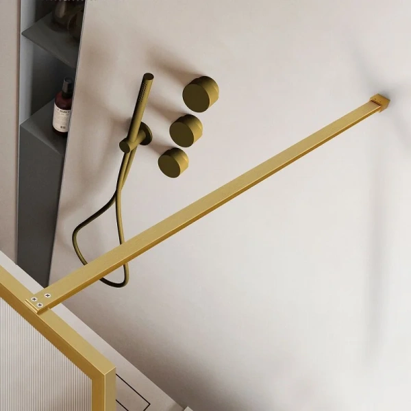 Душевая перегородка Vincea Walk In HP Art 90 см профиль брашированное золото VSW-1HP900FLBG (детальная фотография), рифленые