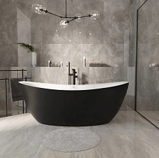 Ванна акриловая Grossman Galaxy 180x85 см черная матовая