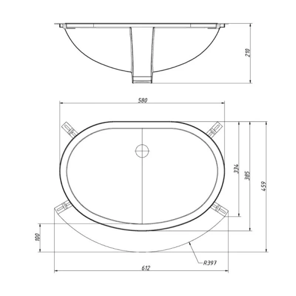 Раковина Migliore Ravenna 58 см керамическая 29899 (детальная фотография), нет в наличии