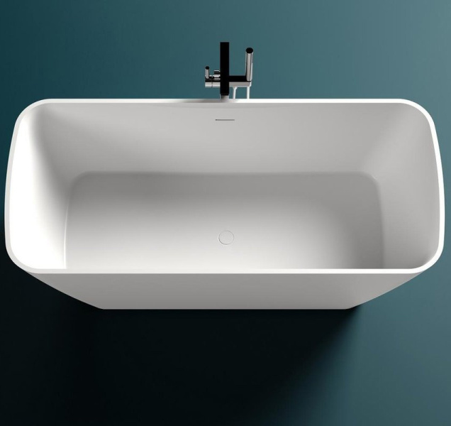 Ванна из искусственного камня Salini Agatha 180x80 см белый матовый 100221M (детальная фотография), 180x80 см