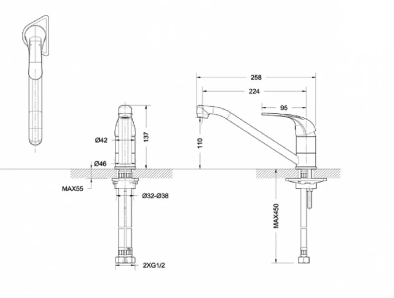 Смеситель для кухни Bravat FIT F7135188CP-RUS (детальная фотография), для кухни