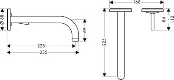 Смеситель для раковины Axor Uno² 38116000 (детальная фотография), для раковины