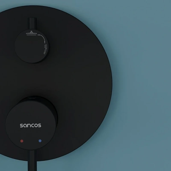 Душевой комплект Sancos Select черный матовый SC3003MB (детальная фотография), современные, hi-tech