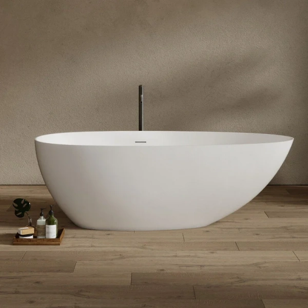 Ванна из искусственного камня Abber Stein 170x80 см белая матовая AS9611NM-1.7 (детальная фотография)