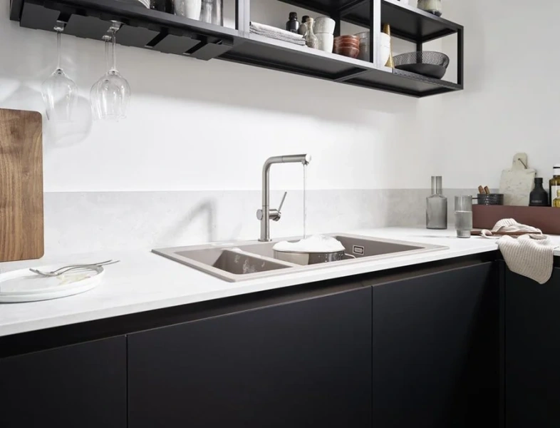 Смеситель для кухни Hansgrohe Talis M54 сталь 72808800 (детальная фотография), современные, hi-tech