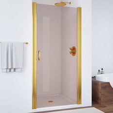 Душевая дверь профиль золотой стекло бронза Vegas-glass