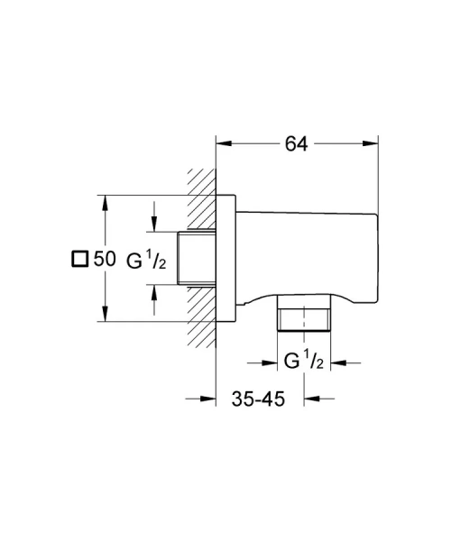 Подключение для душевого шланга Grohe Rainshower белое 27076LS0 (детальная фотография), в наличии