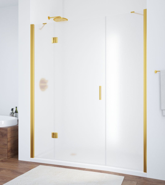 Душевая дверь профиль золотой стекло сатин Vegas-glass AFP-F TUR NOVO 150 09 10 L (детальная фотография)