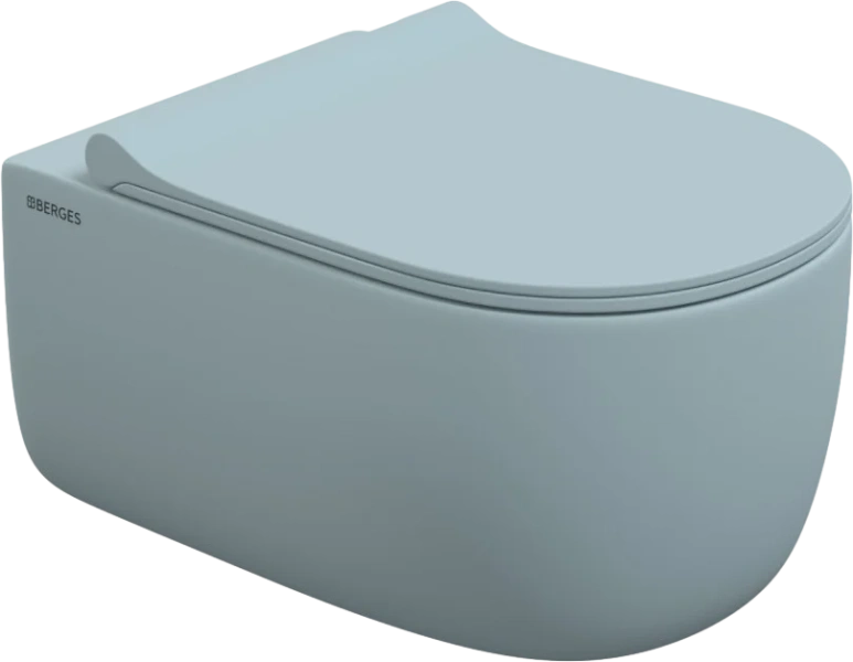 Унитаз подвесной BERGES Ego матовый голубой 083229 (детальная фотография)