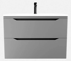 Тумба под раковину подвесная Style Line Марелла Люкс Plus 80 см серый матовый антискрейтч