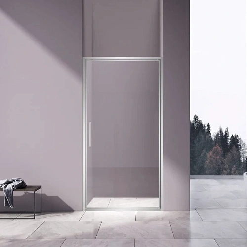 Душевая дверь в нишу Vincea Slim 90 см профиль хром стекло прозрачное - фото 2
