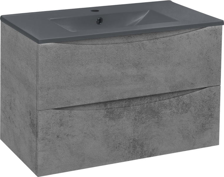 Тумба под раковину подвесная Vincea Mia 80,7 см Beton VMC-2MC800BT (детальная фотография), серая