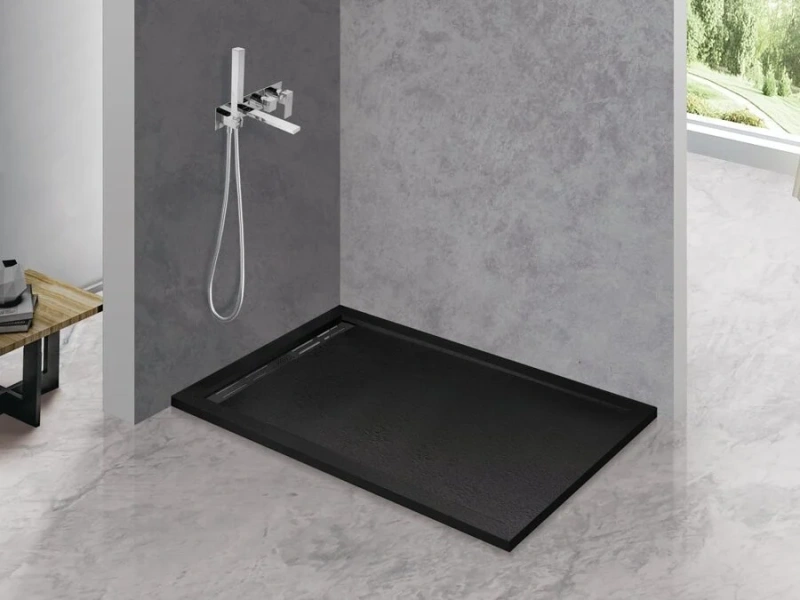 Душевой поддон Cezares Tray 120х90 см из искусственного мрамора черный TRAY-AS-AH-120/90-30-NERO (детальная фотография), прямоугольные