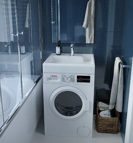 Раковина над стиральной машиной Kirovit Престиж 60 см квадратная Вн Крв73 (детальная фотография), современные, hi-tech