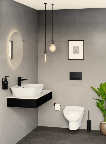 Смеситель для раковины VitrA Root черный матовый A4273136EXP (детальная фотография), недорогие, прямоугольная форма