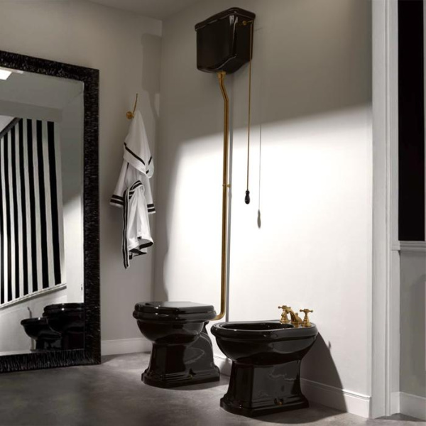 Бачок для унитаза Kerasan Retro черный глянцевый 108004 nero (детальная фотография), по запросу