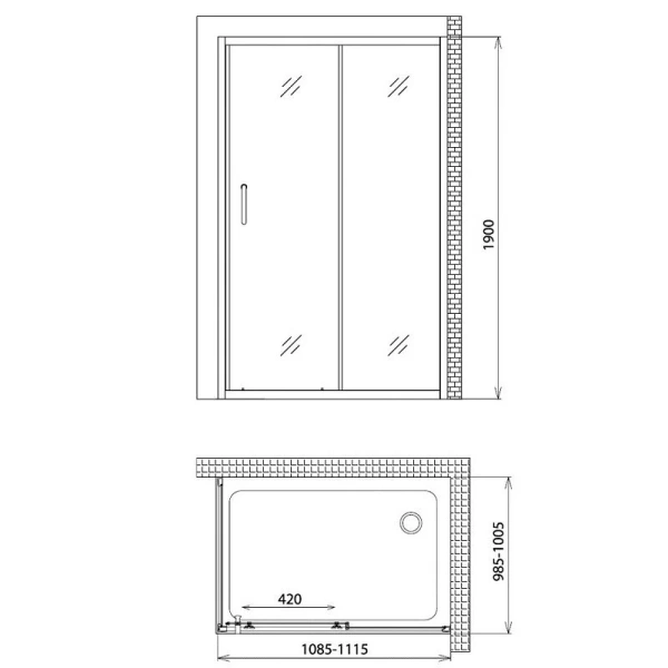 Душевой уголок Gemy Victoria 110 S30191D-A100 (детальная фотография), прямоугольные