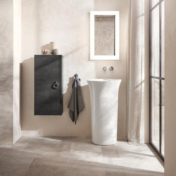 Раковина напольная Duravit White Tulip 50 см белая 2703500070 (детальная фотография), современные, hi-tech