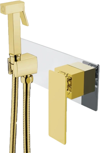 Гигиенический душ со смесителем Boheme Q хром/золото 147-CRG.2 (детальная фотография)
