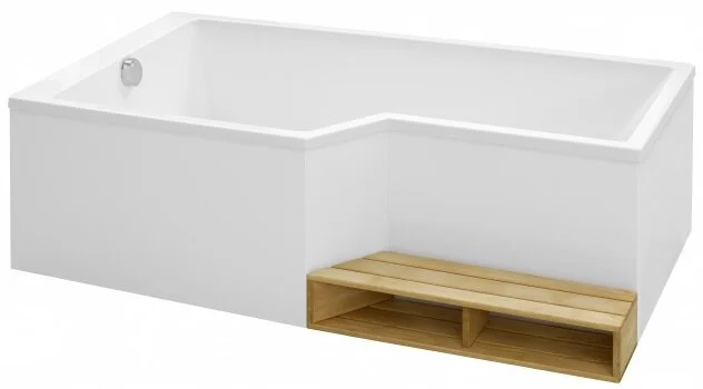 Ванна акриловая Jacob Delafon Bain Douche Neo 170х90 см белая, правосторонняя E6D002R-00 (детальная фотография), асимметричные