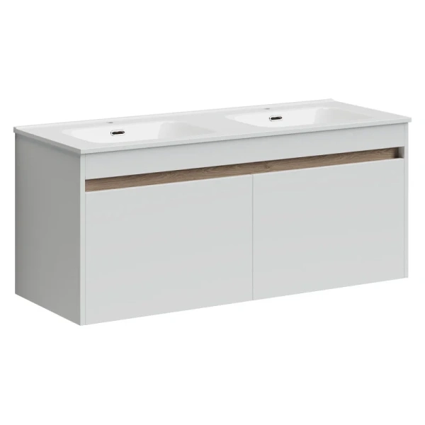 Тумба с раковиной подвесная Sancos Smart SM120-2W 120 см МДФ (детальная фотография)