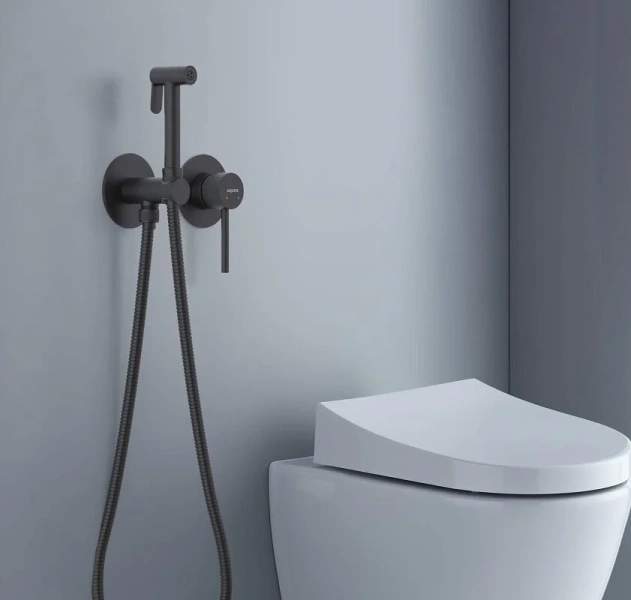 Гигиенический душ со смесителем Акватек Европа черный AQ1319MB (детальная фотография), черные