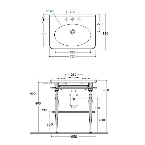Схема (детальная фотография), пристенные