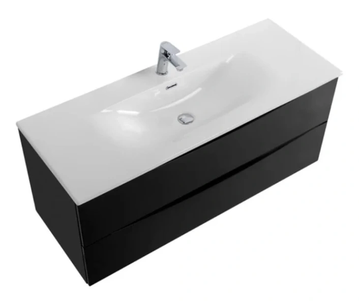 Тумба под раковину подвесная BelBagno Marino-Cer-N 120 см Nero Lucido MARINO-CER-N-1200-2C-SO-NL-P (детальная фотография), современная, hi-tech