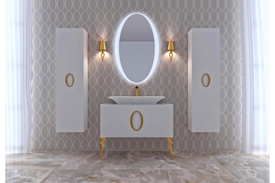 Тумба со стеклянной столешницей  без раковины, с 2 ножками, 100см. La Beaute SAVOIE (детальная фотография) index_3