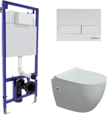 Унитаз с инсталляцией BERGES Okus кнопка L4 белая