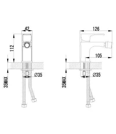 Смеситель для биде Lemark Plus Factor LM1608C (детальная фотография), для биде