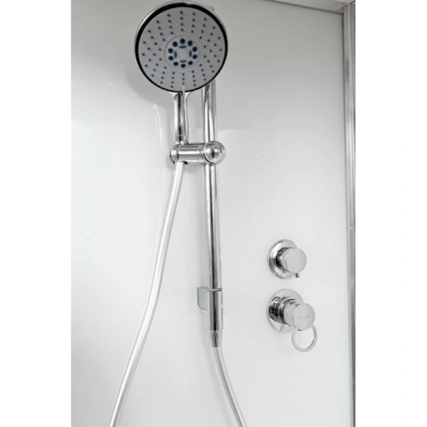 Душевая кабина Deto D 100х100 см без крыши D271 (детальная фотография), стеклянные, рифленые