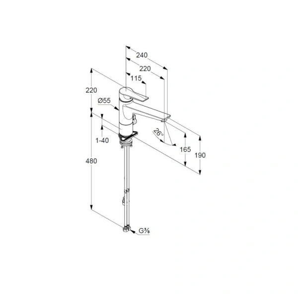Смеситель для кухни Kludi Mix для безнапорных водонагревателей 329070575 (детальная фотография), для кухни